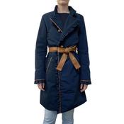 Cristina Barros Women's Belted Coat with Frill in Navy image