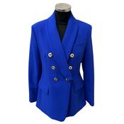 Cristina Barros Women's Double Breasted Blazer in Indigo Blue image