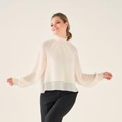 Cristina Barros Women's Elastic Chiffon Blouse in Pearl image