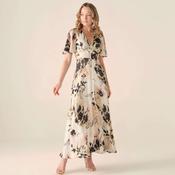 Cristina Barros Women's Long Floral Dress in Cream image
