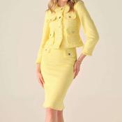 Cristina Barros Women's Tweed Skirt in Yellow
