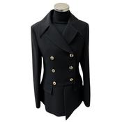 Cristina Barros Women's Waisted Blazer in Black with Peplum