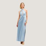 Cristina Barros Women's Long Dress with Halter Neckline in Light Blue image