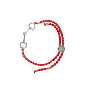 Dapple Equestrian Classic Bracelet in Red Silver image
