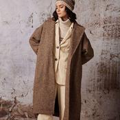 Diega Women's Malico Tweed Long Coat in Brown image