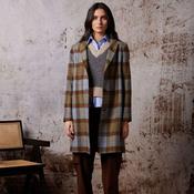 Diega Women's Manko Check Coat in Green &amp; Blue image