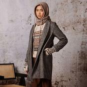 Diega Women's Manko Herringbone Coat in Brown image