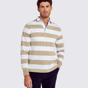 Dubarry Men's Goresbridge Rugby Shirt in Sand &amp; White image