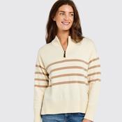 Dubarry Women's Fonthill Zip Neck Jumper in Oyster image