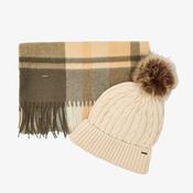 Dubarry Foley Matching Bobble Hat and Scarf Gift Set in Dusky Green