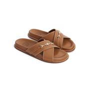 Fairfax &amp; Favor Southwold Leather Footbed Sandal in Tan