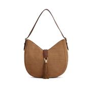 Fairfax &amp; Favor Langham Hobo Bag in Tan Croc Print Suede