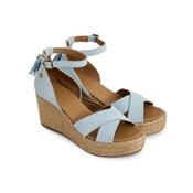 Fairfax &amp; Favor Valencia Heeled Mid Wedge Sandal in Sky Blue image