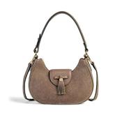 Fairfax &amp; Favor Windsor Shoulder Bag in Deep Taupe Suede image