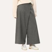 Humility Women's Asymmetric Wide Leg Trouser in Grey with Fine Stripes image