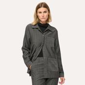 Humility Women's Straight Worker Jacket in Grey with Fine Stripes image