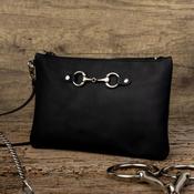 Jo's Small Snaffle Bit Leather Bag in Black