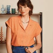 King Louie Women's Darcy Blouse Camonte in Reef Coral image