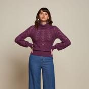 King Louie Women's Jeanie Rollneck Top Farfalle in Caspia Purple image