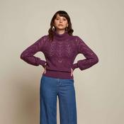King Louie Women's Jeanie Rollneck Top Farfalle in Caspia Purple image