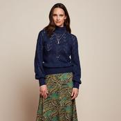 King Louie Women's Jeanie Rollneck Top Farfalle in Ink Blue image