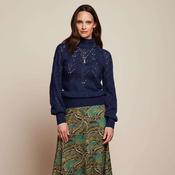 King Louie Women's Jeanie Rollneck Top Farfalle in Ink Blue image