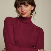 King Louie Women's Rib Rollneck Top Club in Carbenet Red image