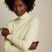 King Louie Women's Rib Rollneck Top Club in Cream image