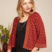 King louie Women's Emily Cardigan Crown in Tweed Orange image