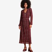 La Fee Maraboutee Women's Long Striped Dress in Cranberry in Pink image