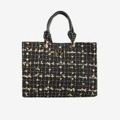 Lola Casademunt Tweed Tote Bag in Black &amp; Gold image
