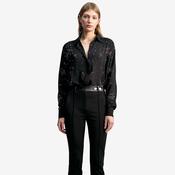 Lola Casademunt Women's Georgette Shirt in Black with Rhinestone image