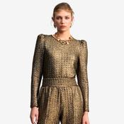 Lola Casademunt Women's Puff Sleeve Blouse in Gold image
