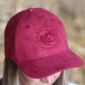 SandStorm Suede Effect Baseball Cap in Ruby image