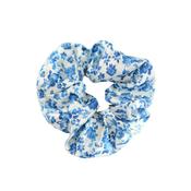 SandStorm Vintage Rose Print Scrunchie in White &amp; Blue
