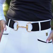 SandStorm Women's Gold Snaffle Belt in Black