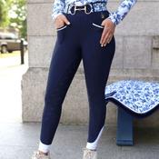 SandStorm Women's Lux Performance Hybrid Riding Leggings in Classic Navy