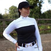 SandStorm Women's Show Riding Shirt in White &amp; Black