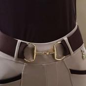 SandStorm Women's Gold Snaffle Logo Belt in Chocolate image