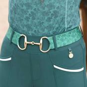 SandStorm Women's Gold Snaffle Logo Belt in Shamrock Print image