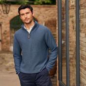 Schoffel Men's Porthleven Quarter Zip Jumper in Dark Pigeon Blue