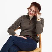 Schoffel Women's Lambswool Aerobloc 1/4 Zip Jumper in Mole image