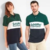 Schoffel Unisex Exeter Heritage Polo Shirt in Navy &amp; Green image