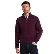 Schoffel Men's Calton Cotton Cashmere Quarter Zip Jumper in Wine image