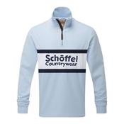 Schoffel Unisex Exeter Heritage 1/4 Zip Shirt in Pale Blue image