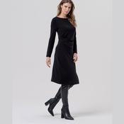 Surkana Bold Boat Neckline Dress in Black image