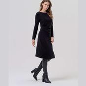 Surkana Bold Boat Neckline Dress in Black image