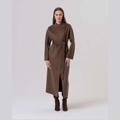 Surkana Double Breasted Coat in Dark Camel image