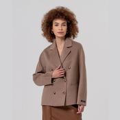 Surkana Double Breasted Short Coat in Camel image
