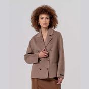 Surkana Double Breasted Short Coat in Camel image